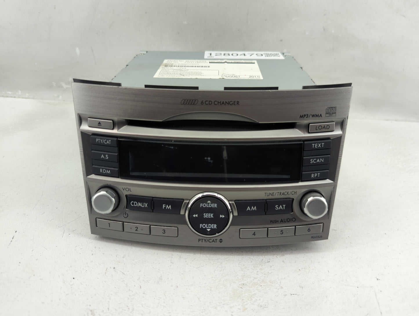 2010-2012 Subaru Legacy Radio AM FM Cd Player Receiver Replacement P/N:86201AJ60A Fits Fits 2010 2011 2012 OEM Used Auto Par