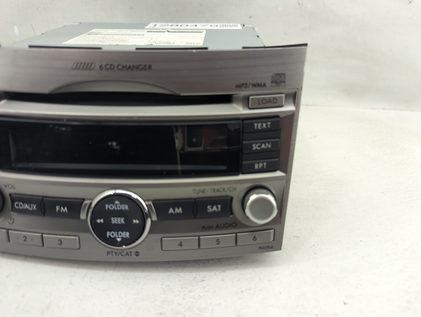 2010-2012 Subaru Legacy Radio AM FM Cd Player Receiver Replacement P/N:86201AJ60A Fits Fits 2010 2011 2012 OEM Used Auto Par