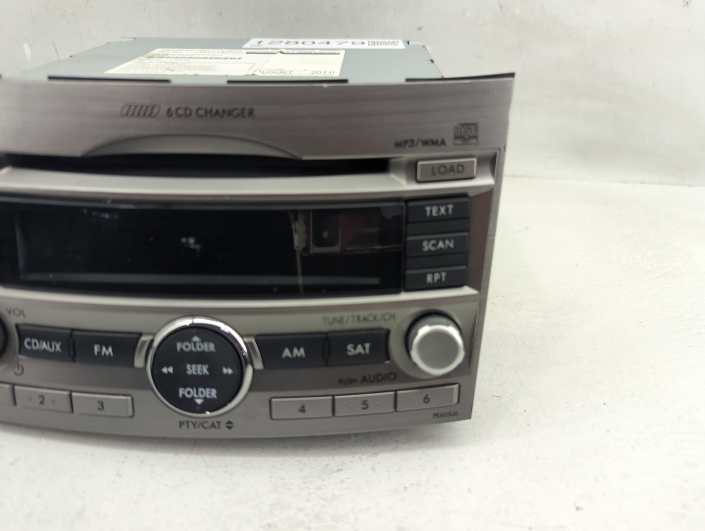 2010-2012 Subaru Legacy Radio AM FM Cd Player Receiver Replacement P/N:86201AJ60A Fits Fits 2010 2011 2012 OEM Used Auto Par