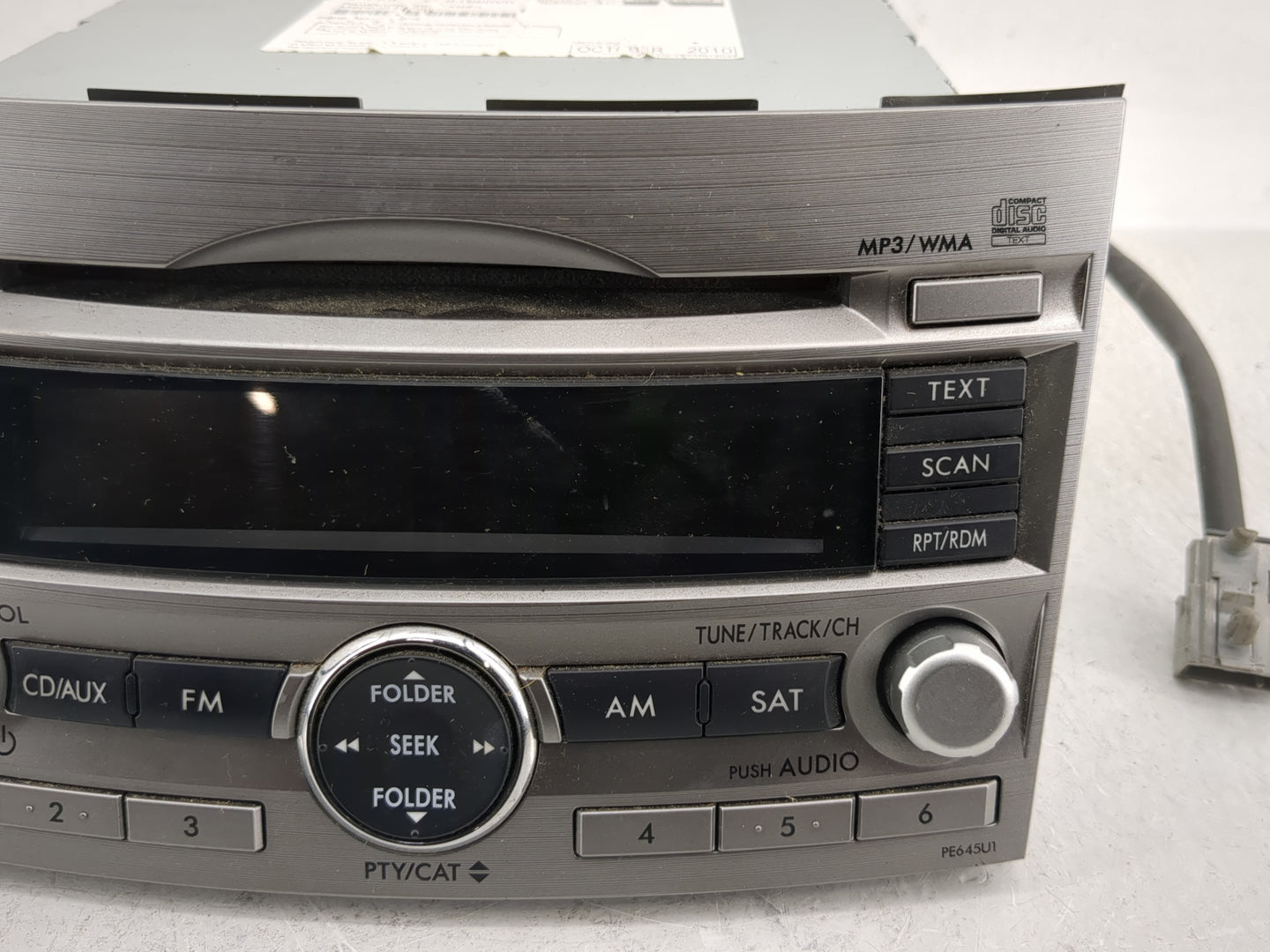 2010-2012 Subaru Legacy Radio AM FM Cd Player Receiver Replacement Fits Fits 2010 2011 2012 OEM Used Auto Parts - Oemusedaut