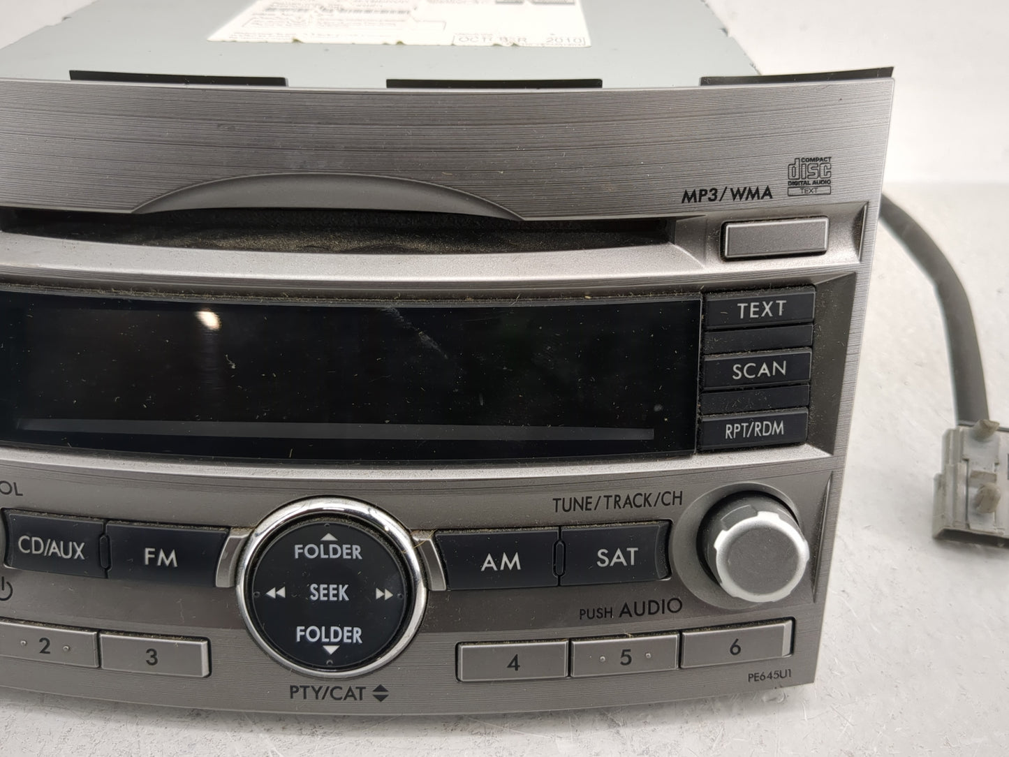 2010-2012 Subaru Legacy Radio AM FM Cd Player Receiver Replacement Fits Fits 2010 2011 2012 OEM Used Auto Parts - Oemusedaut