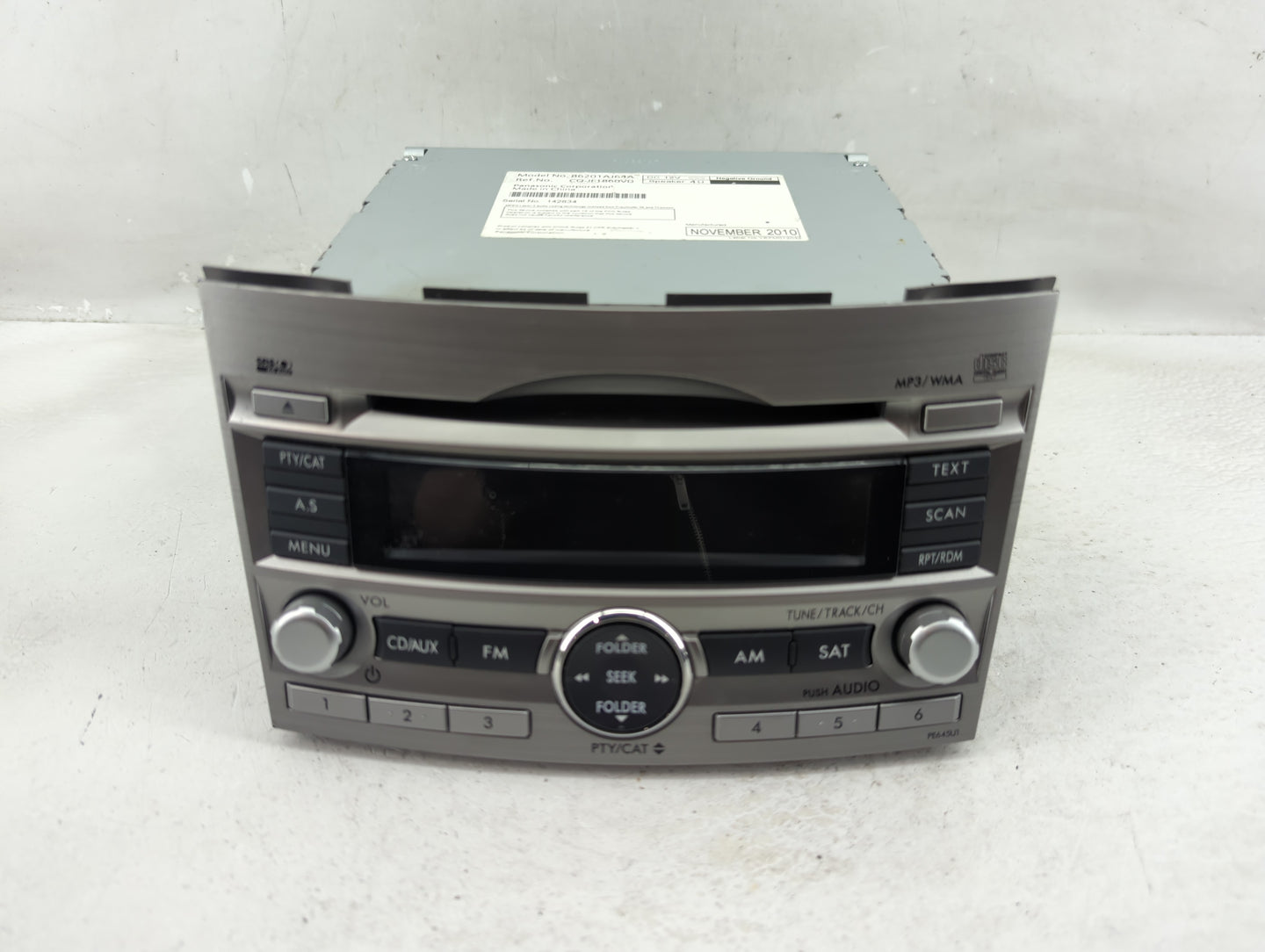 2010-2012 Subaru Legacy Radio AM FM Cd Player Receiver Replacement Fits Fits 2010 2011 2012 OEM Used Auto Parts - Oemusedaut