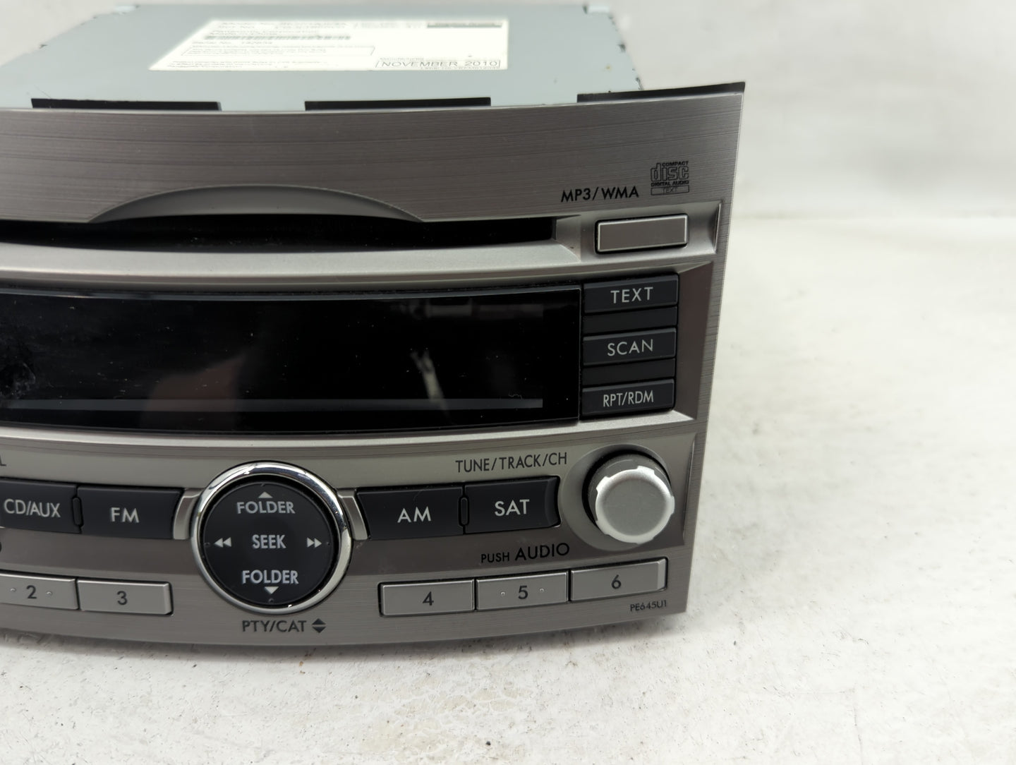 2010-2012 Subaru Legacy Radio AM FM Cd Player Receiver Replacement Fits Fits 2010 2011 2012 OEM Used Auto Parts - Oemusedaut
