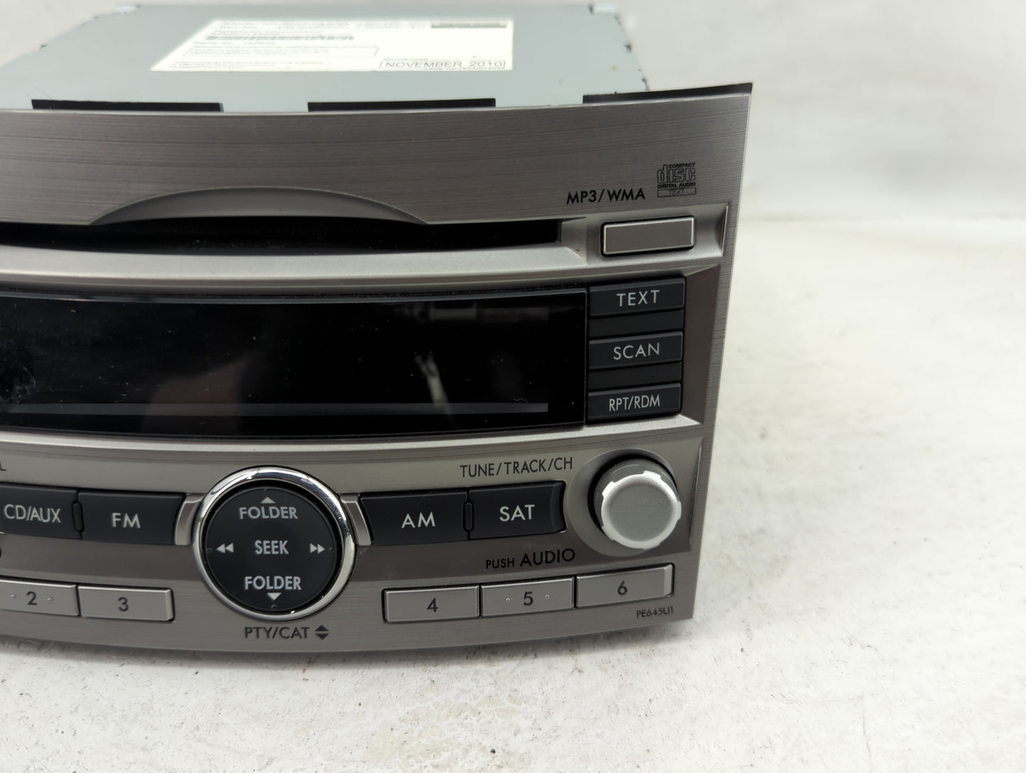 2010-2012 Subaru Legacy Radio AM FM Cd Player Receiver Replacement Fits Fits 2010 2011 2012 OEM Used Auto Parts - Oemusedaut