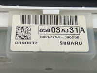 2011 Subaru Legacy Instrument Cluster Speedometer Gauges P/N:85003AJ31A Fits OEM Used Auto Parts - Oemusedautoparts1.com