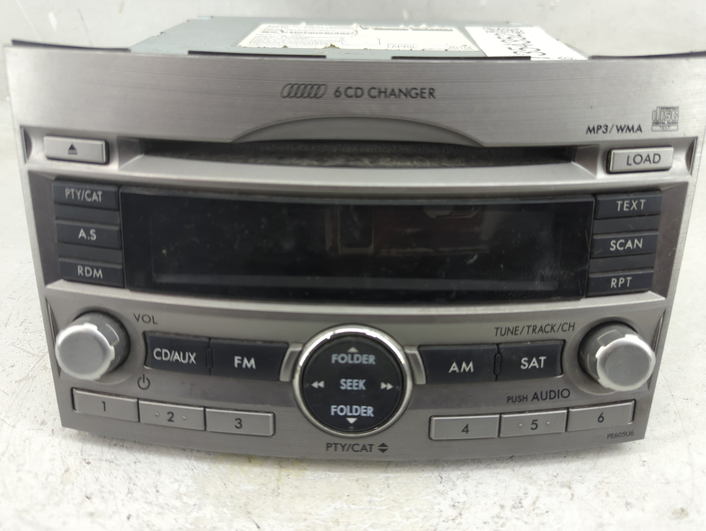 2010-2012 Subaru Legacy Radio AM FM Cd Player Receiver Replacement P/N:86201AJ60A Fits Fits 2010 2011 2012 OEM Used Auto Par