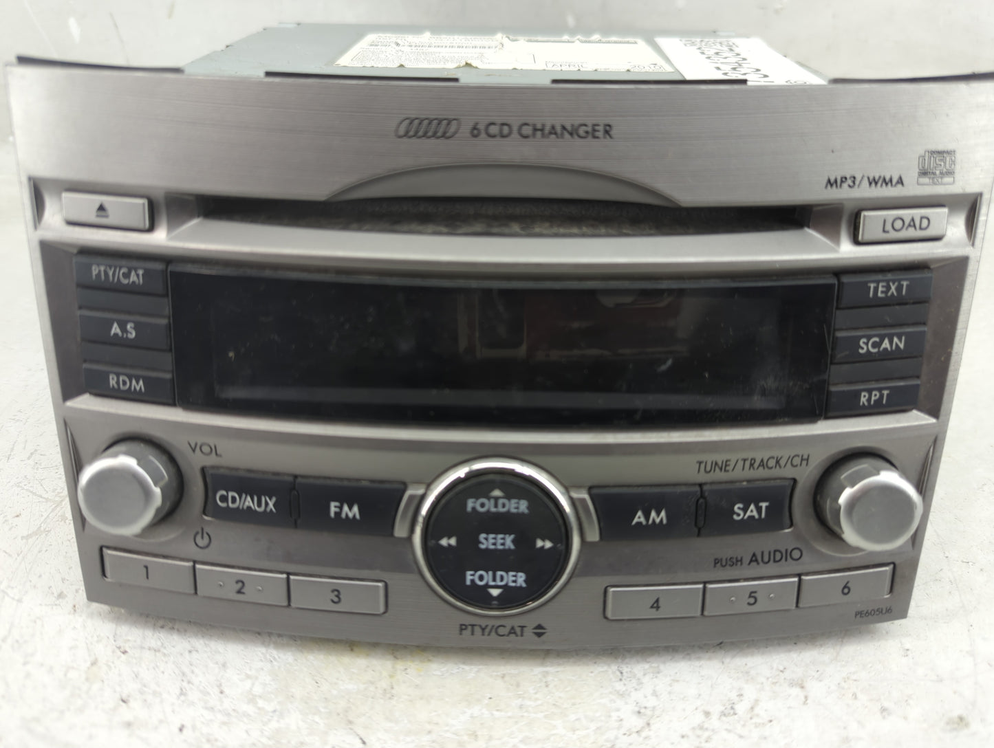 2010-2012 Subaru Legacy Radio AM FM Cd Player Receiver Replacement P/N:86201AJ60A Fits Fits 2010 2011 2012 OEM Used Auto Par