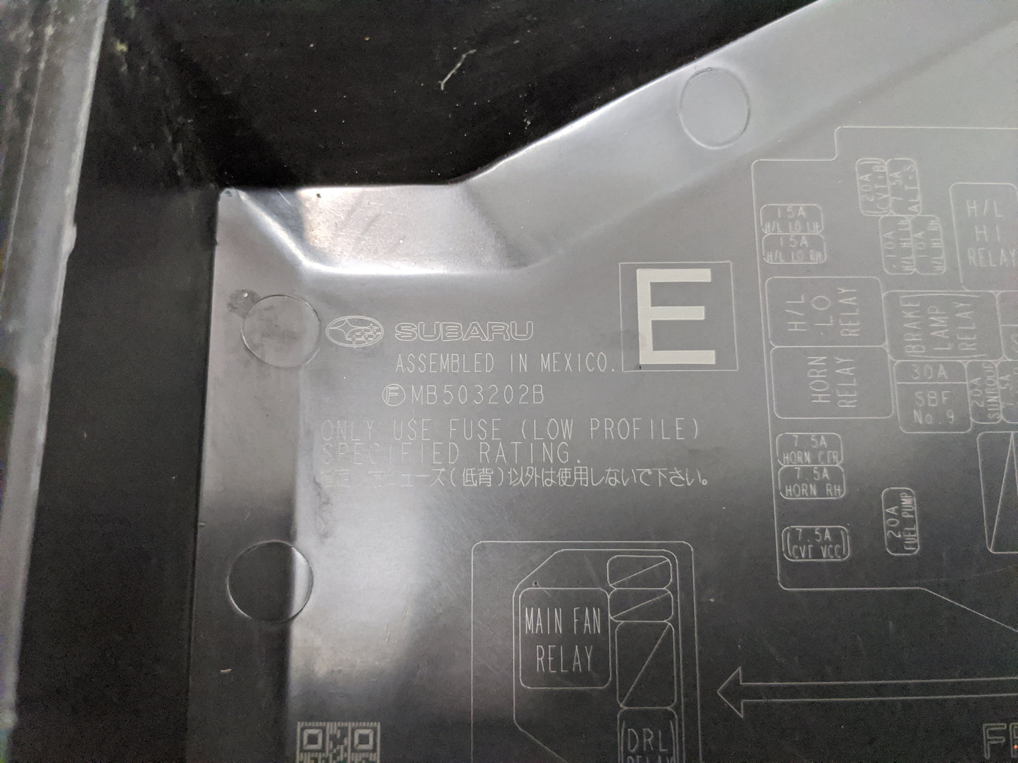 2010-2014 Subaru Legacy Fusebox Fuse Box Panel Relay Module P/N:MB503202B Fits Fits 2010 2011 2012 2013 2014 OEM Used Auto P