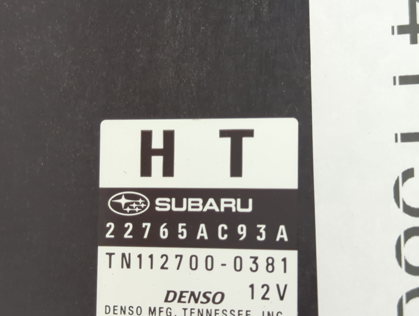 2011 Subaru Legacy PCM Engine Control Computer ECU ECM PCU OEM P/N:22765AC93A Fits OEM Used Auto Parts - Oemusedautoparts1.c