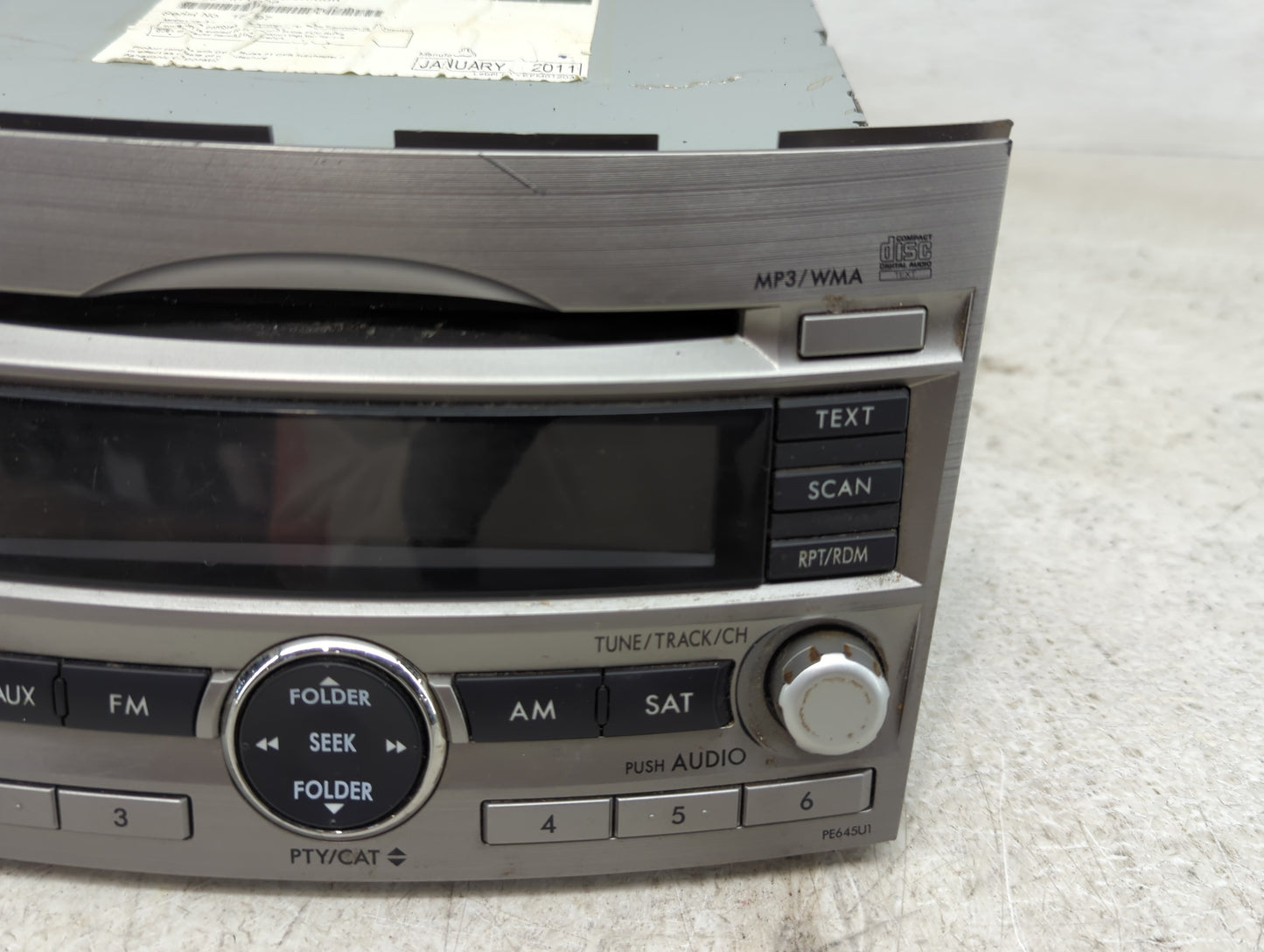 2010-2012 Subaru Legacy Radio AM FM Cd Player Receiver Replacement Fits Fits 2010 2011 2012 OEM Used Auto Parts - Oemusedaut