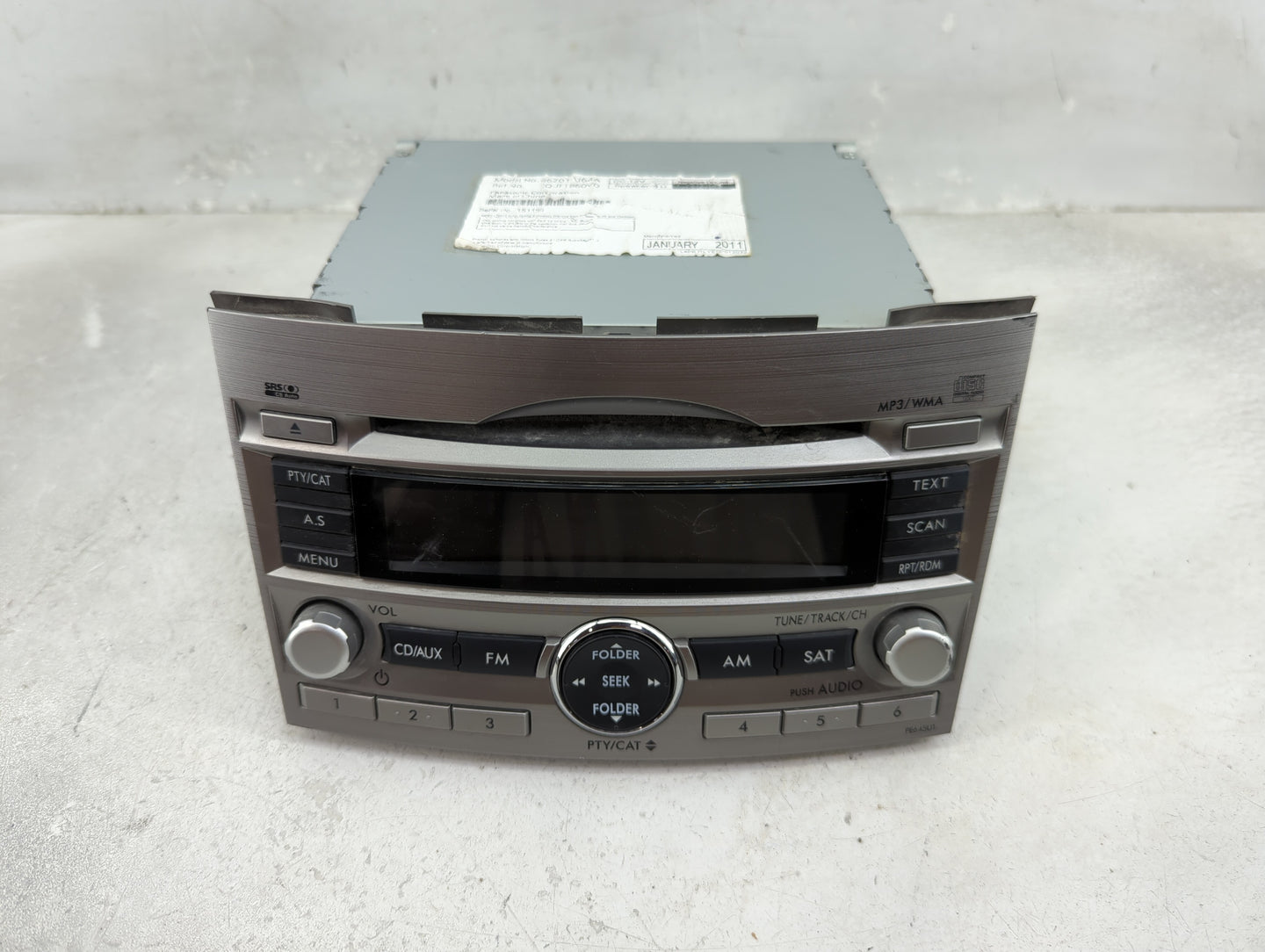 2011 Subaru Legacy Radio AM FM Cd Player Receiver Replacement Fits OEM Used Auto Parts - Oemusedautoparts1.com