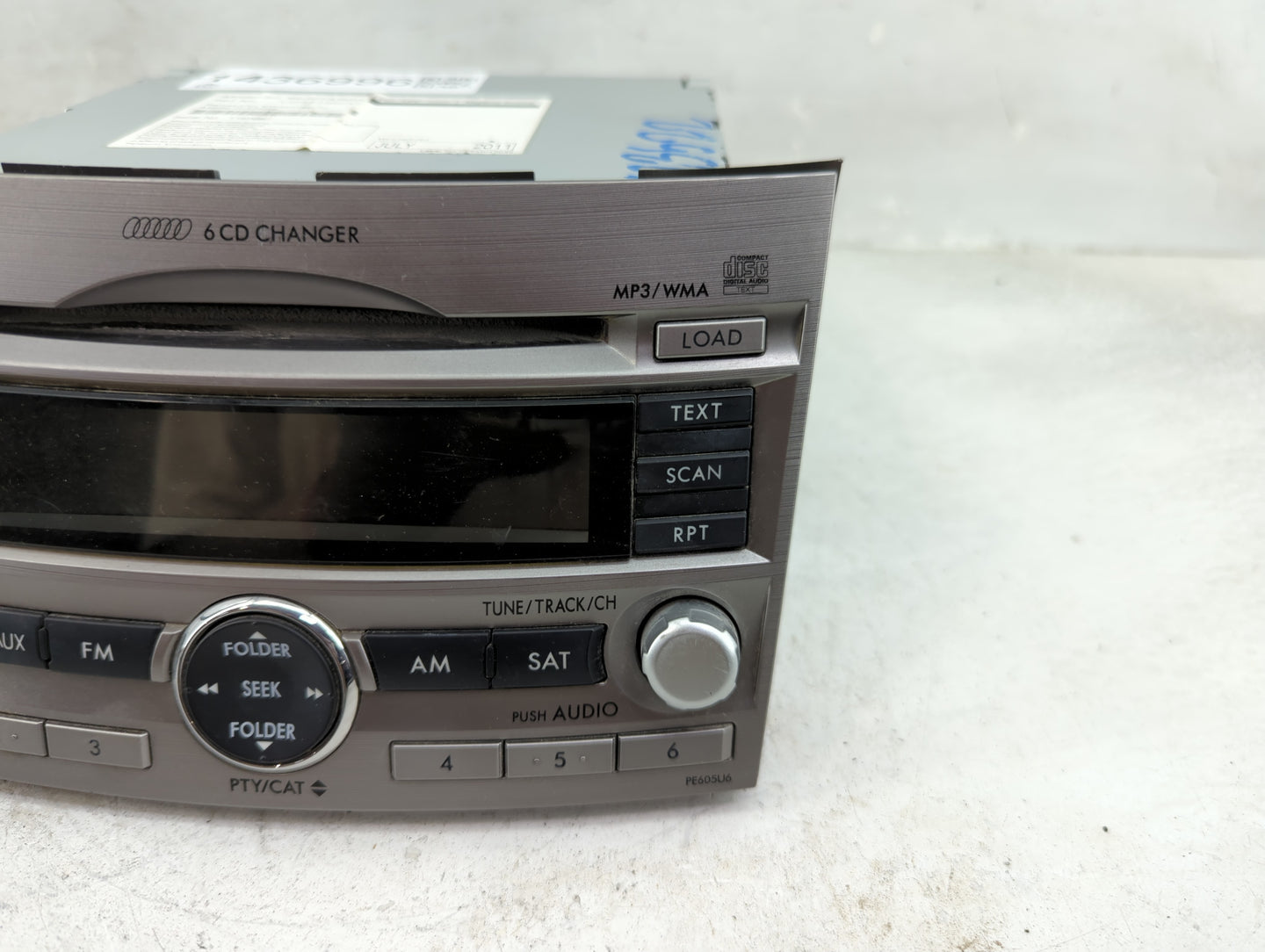 2010-2012 Subaru Legacy Radio AM FM Cd Player Receiver Replacement P/N:86201AJ60A CQ-EF1860VD Fits Fits 2010 2011 2012 OEM U