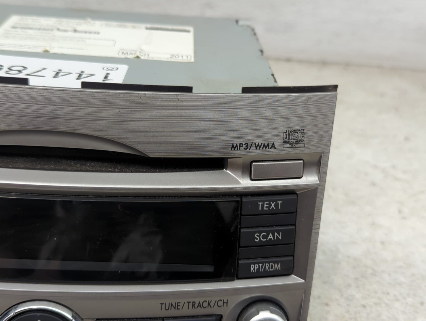 2010-2012 Subaru Legacy Radio AM FM Cd Player Receiver Replacement P/N:86201AJ04A CQ-JF1860VD Fits Fits 2010 2011 2012 OEM U