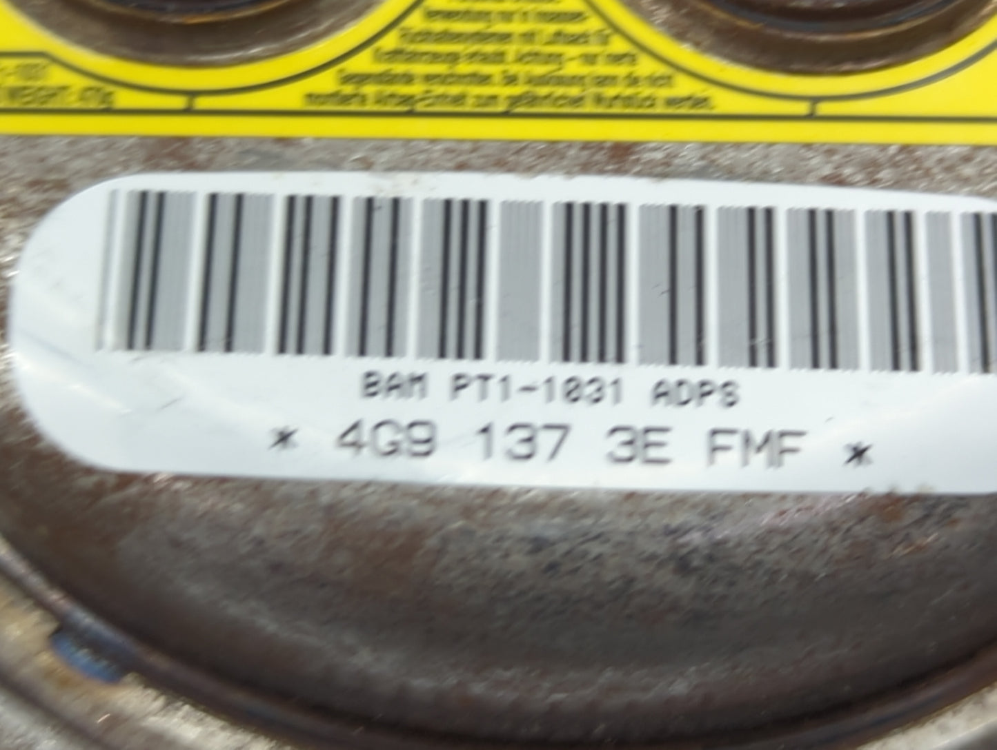 2010-2011 Subaru Legacy Air Bag Driver Left Steering Wheel Mounted P/N:4G9 137 3E FMF BAM PT1-1031 ADPS Fits Fits 2010 2011 