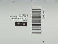 2011 Subaru Legacy Owners Manual Book Guide P/N:A2470BE-C MSA5M1104A OEM Used Auto Parts - Oemusedautoparts1.com