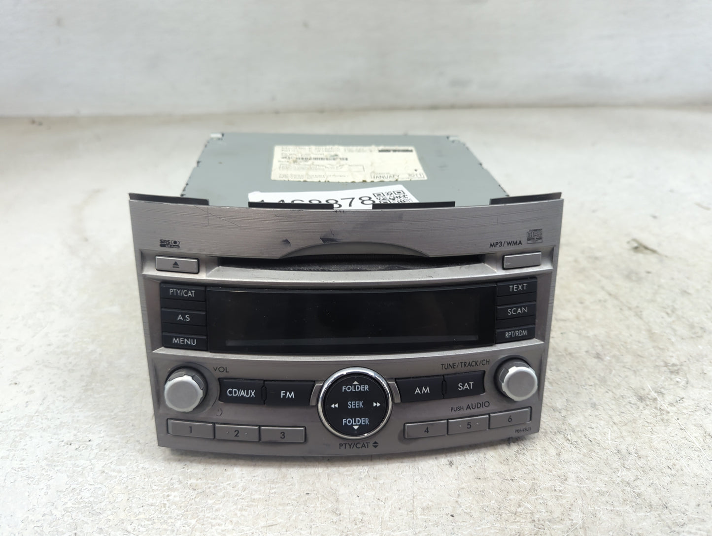 2010-2012 Subaru Legacy Radio AM FM Cd Player Receiver Replacement P/N:86201AJ64A PE645U1 Fits Fits 2010 2011 2012 OEM Used 