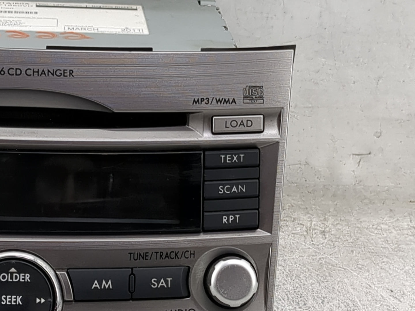 2010-2012 Subaru Legacy Radio AM FM Cd Player Receiver Replacement P/N:86201AJ60A CQ-EF1860VD Fits Fits 2010 2011 2012 OEM U