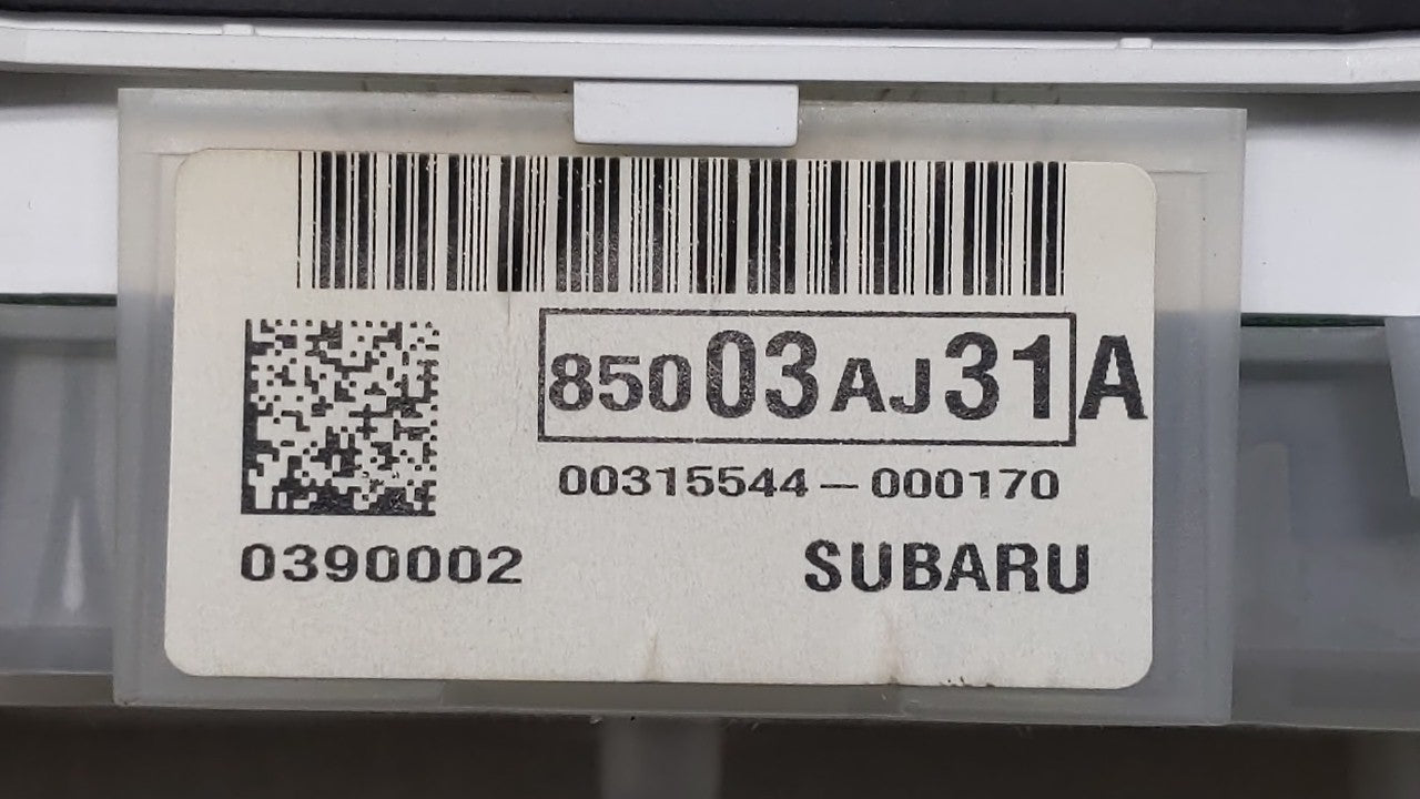 2011 Subaru Legacy Instrument Cluster Speedometer Gauges P/N:85003AJ31A Fits OEM Used Auto Parts - Oemusedautoparts1.com