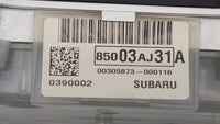 2011 Subaru Legacy Instrument Cluster Speedometer Gauges P/N:85003AJ31A Fits OEM Used Auto Parts - Oemusedautoparts1.com