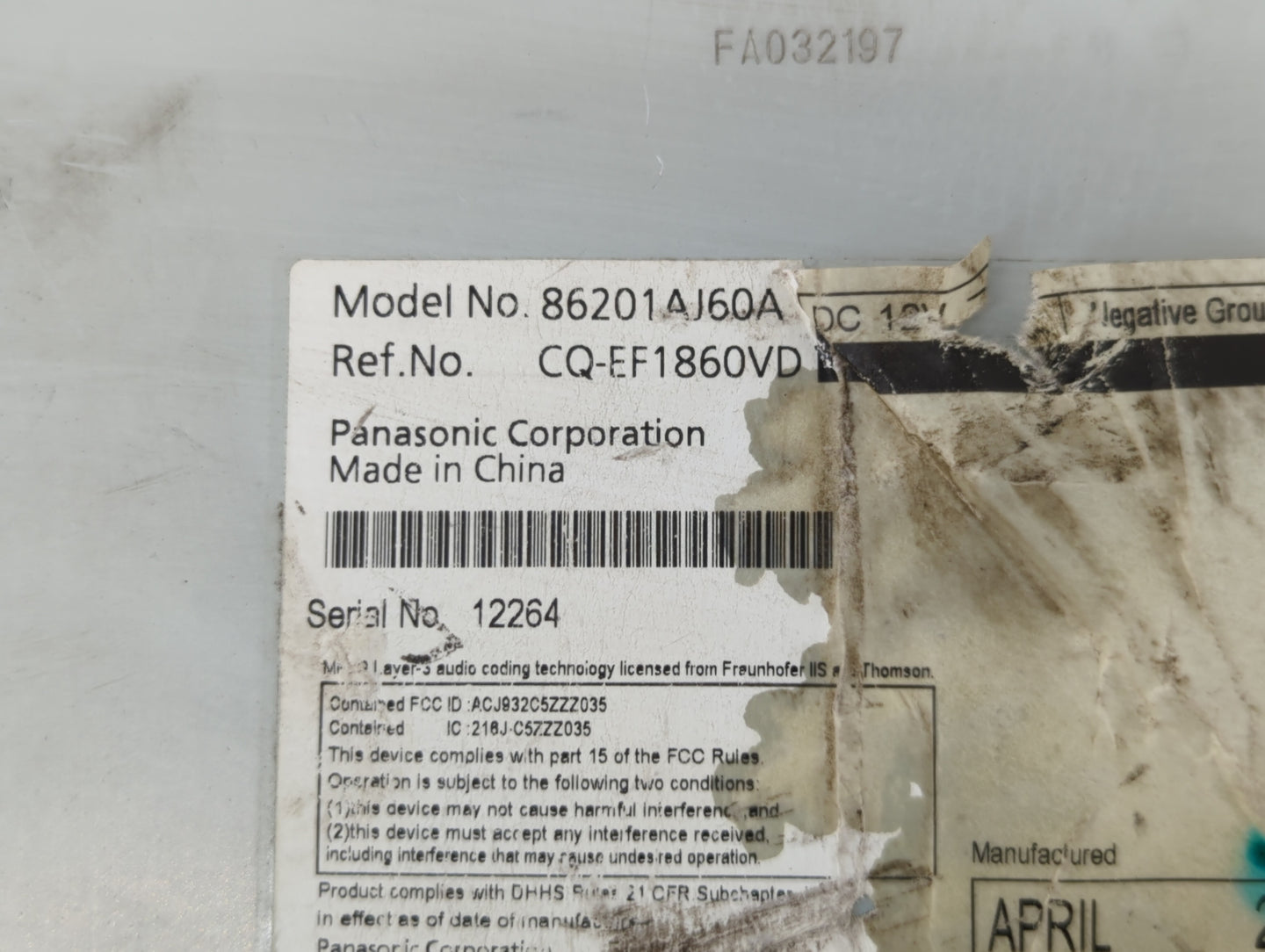 2010-2012 Subaru Legacy Am Fm Cd Player Radio Receiver - Oemusedautoparts1.com