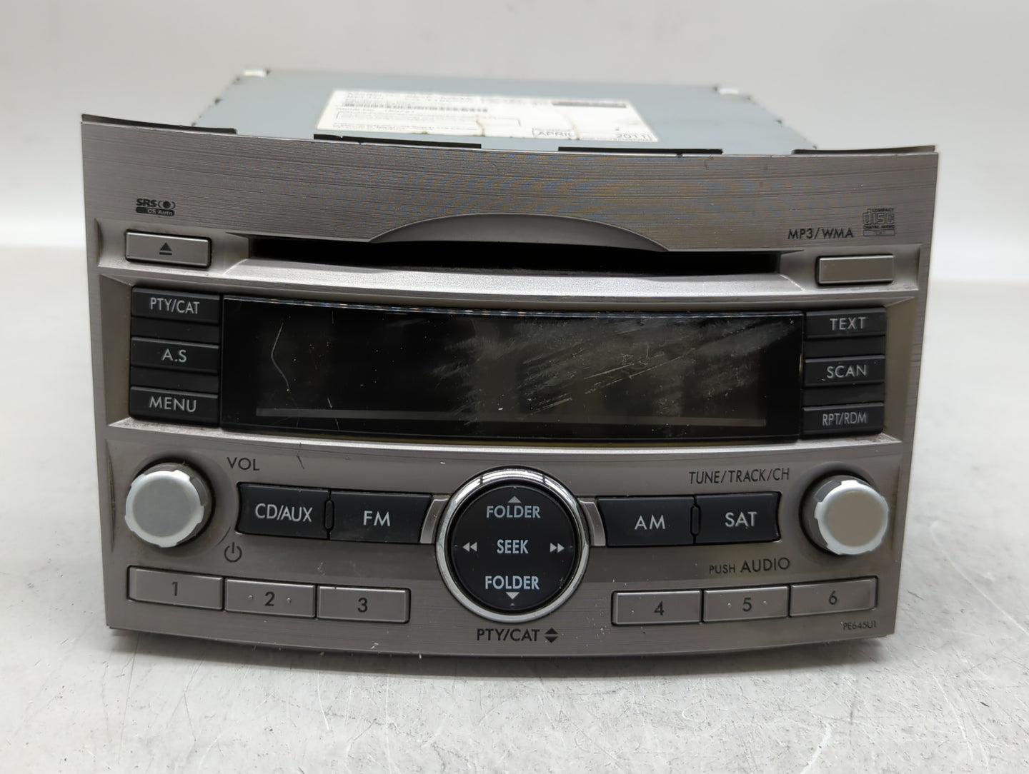 2010-2012 Subaru Legacy Radio AM FM Cd Player Receiver Replacement P/N:86201AJ64A Fits Fits 2010 2011 2012 OEM Used Auto Par