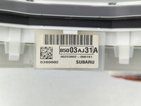 2011 Subaru Legacy Instrument Cluster Speedometer Gauges P/N:85003AJ31A Fits OEM Used Auto Parts - Oemusedautoparts1.com