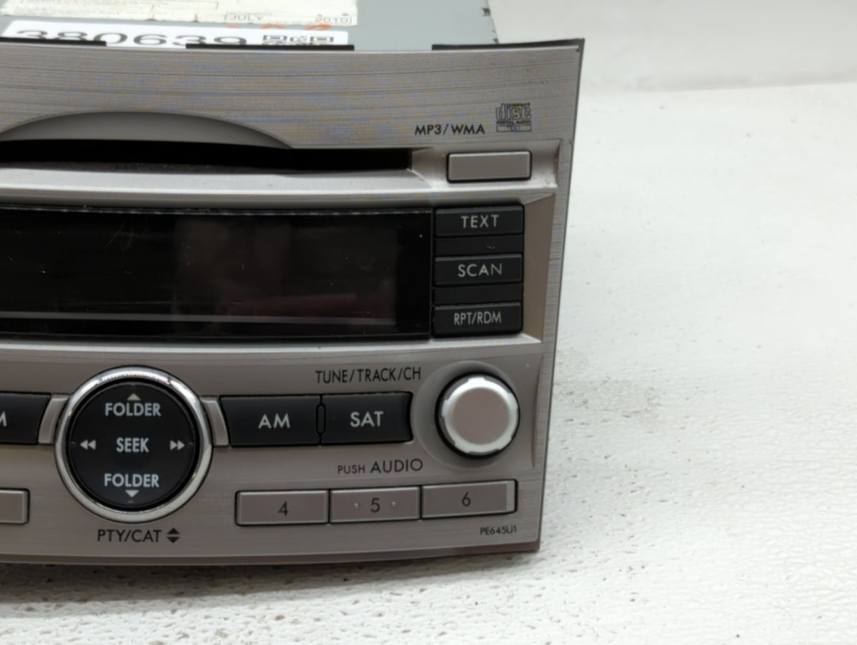 2010-2012 Subaru Legacy Am Fm Cd Player Radio Receiver 380639 - Oemusedautoparts1.com