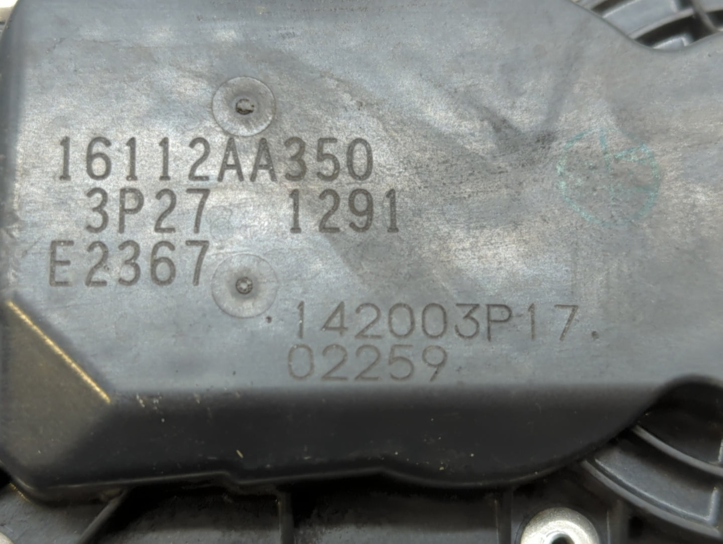 2010-2012 Subaru Legacy Throttle Body P/N:16112AA350 Fits Fits 2010 2011 2012 OEM Used Auto Parts - Oemusedautoparts1.com