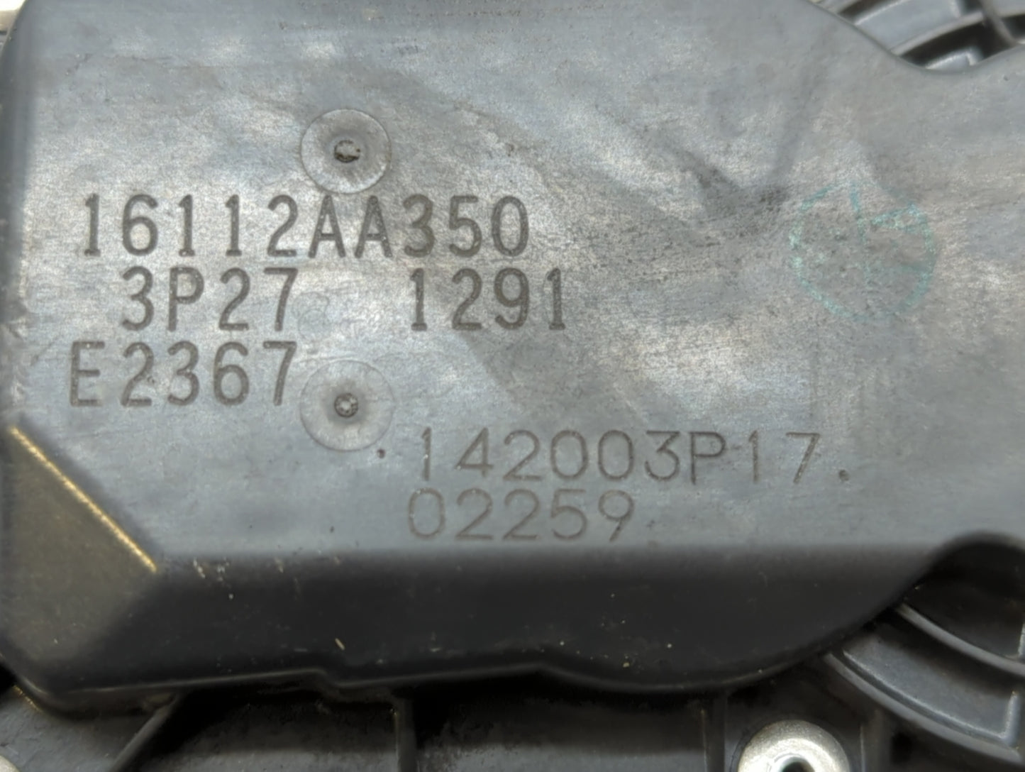 2010-2012 Subaru Legacy Throttle Body P/N:16112AA350 Fits Fits 2010 2011 2012 OEM Used Auto Parts - Oemusedautoparts1.com