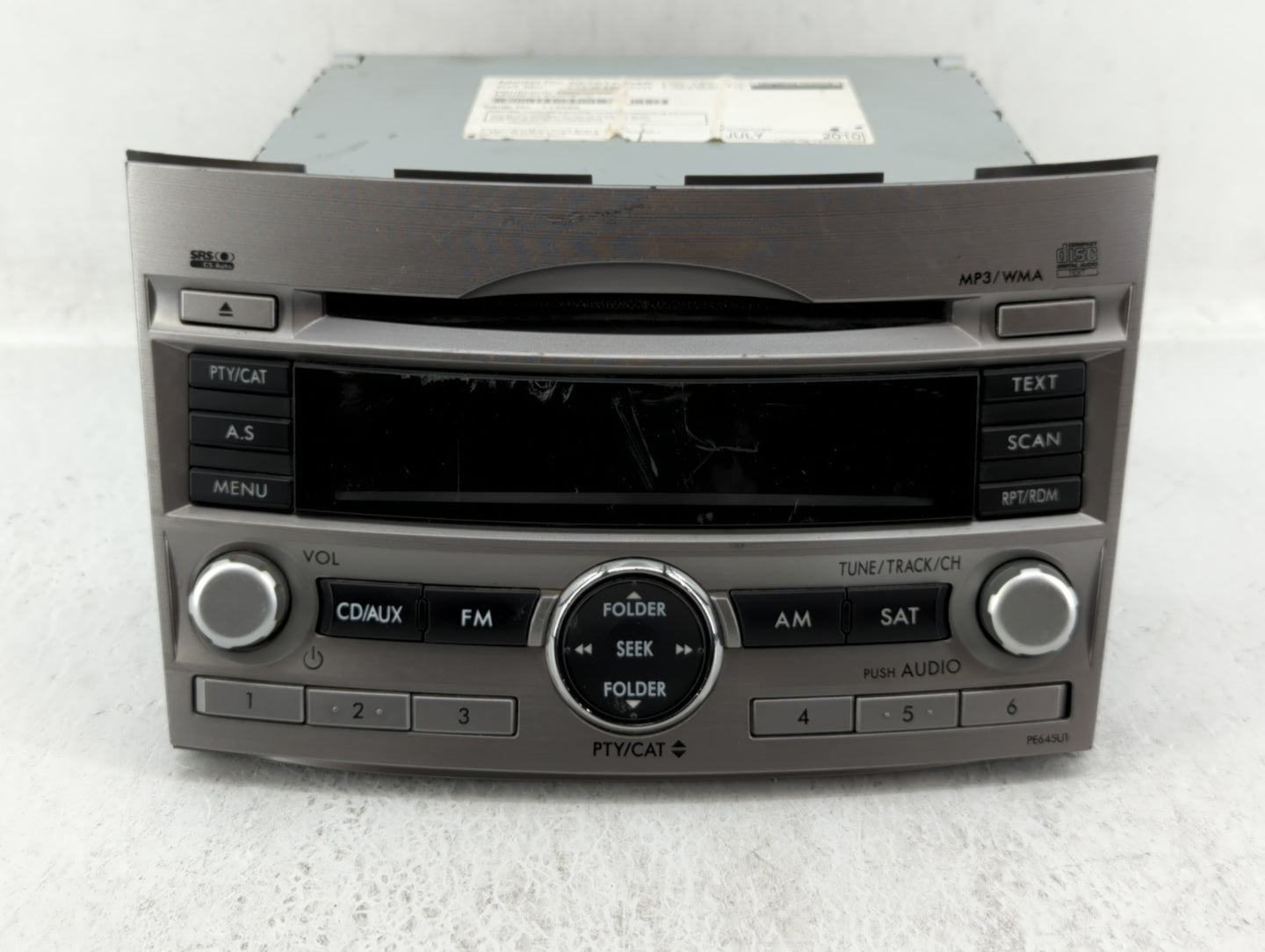 2010-2012 Subaru Legacy Radio AM FM Cd Player Receiver Replacement P/N:86201AJ65A 86201AJ64A Fits Fits 2010 2011 2012 OEM Us