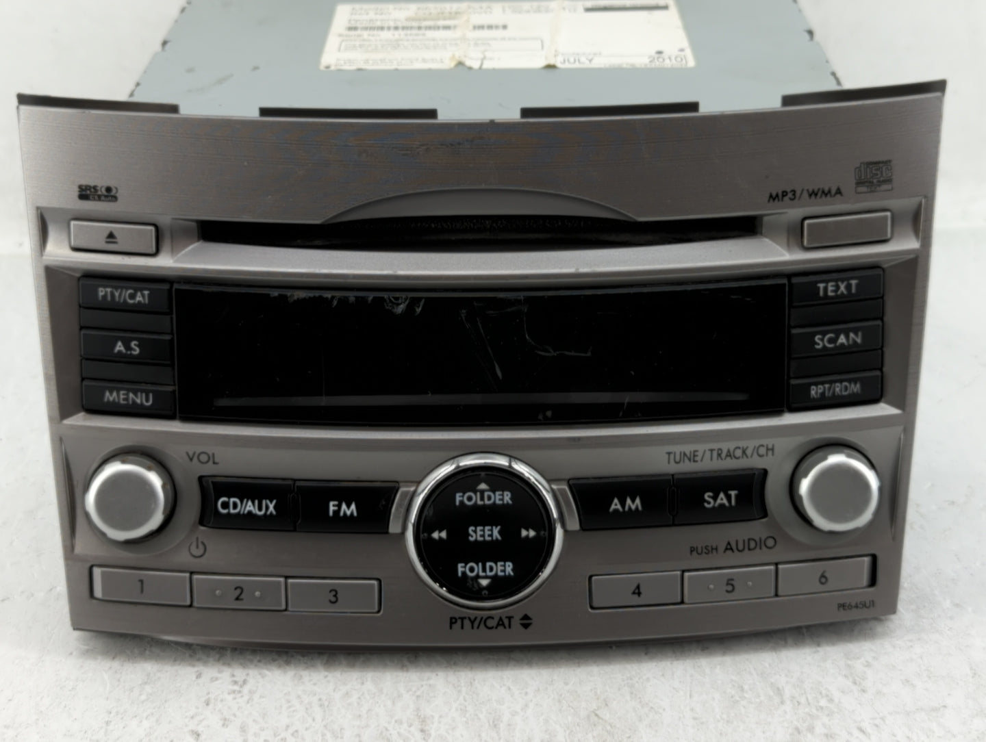 2010-2012 Subaru Legacy Radio AM FM Cd Player Receiver Replacement P/N:86201AJ65A 86201AJ64A Fits Fits 2010 2011 2012 OEM Us