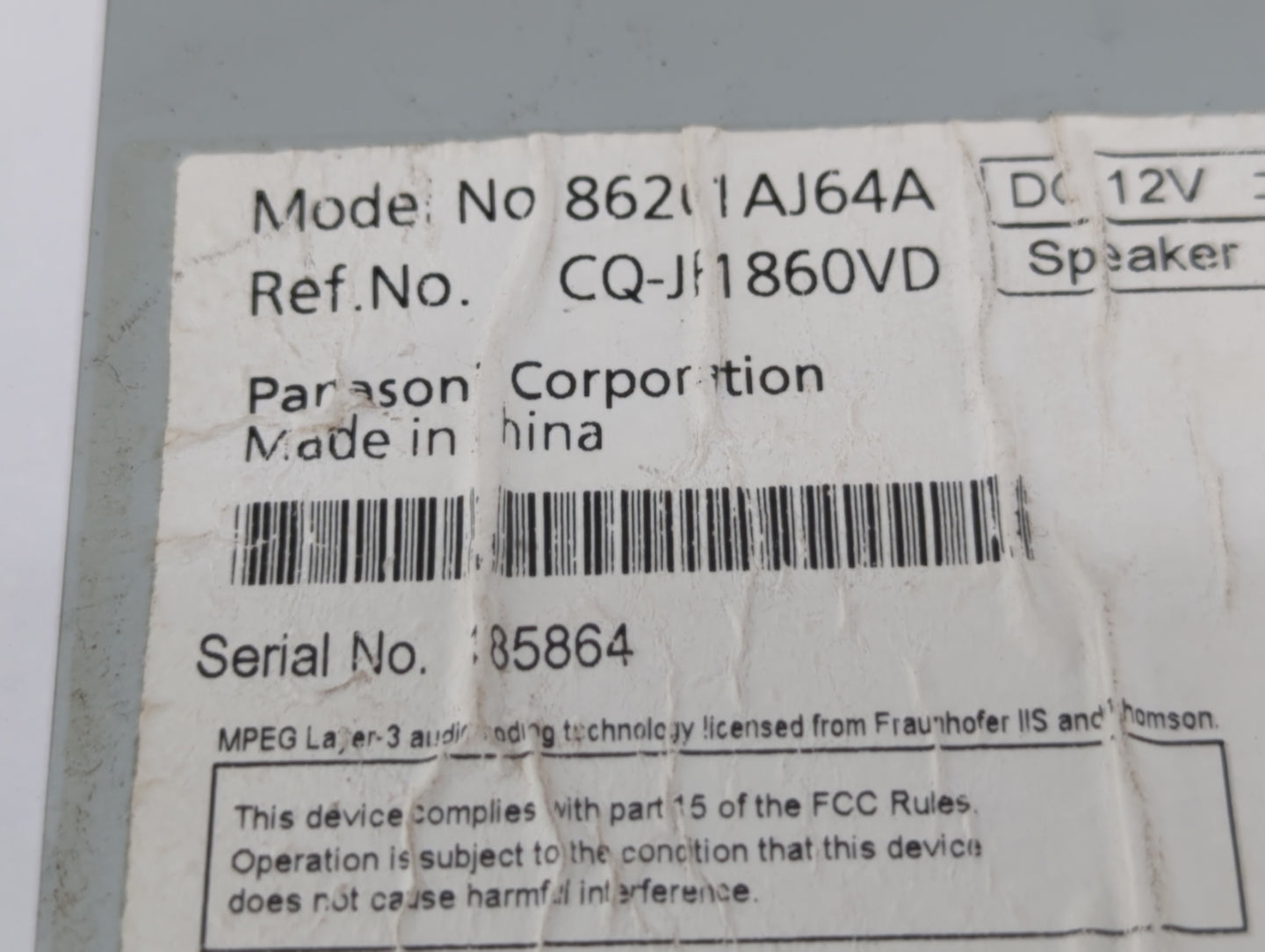 2010-2012 Subaru Legacy Am Fm Cd Player Radio Receiver - Oemusedautoparts1.com