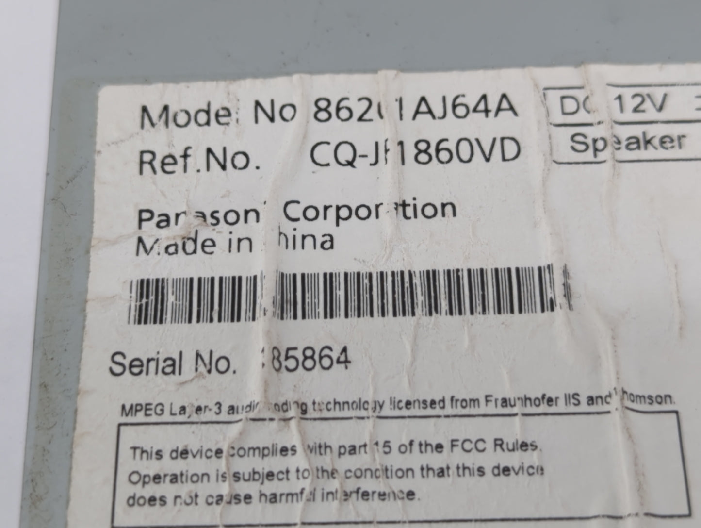 2010-2012 Subaru Legacy Am Fm Cd Player Radio Receiver - Oemusedautoparts1.com