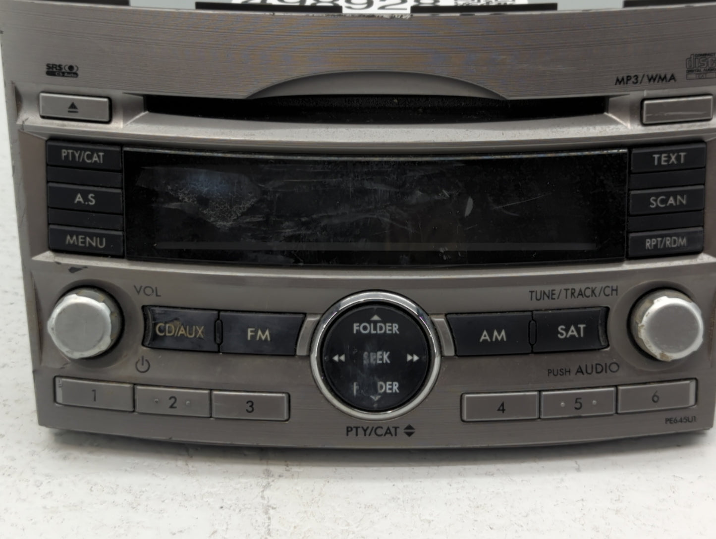 2010-2012 Subaru Legacy Radio AM FM Cd Player Receiver Replacement P/N:86201AJ6A Fits Fits 2010 2011 2012 OEM Used Auto Part