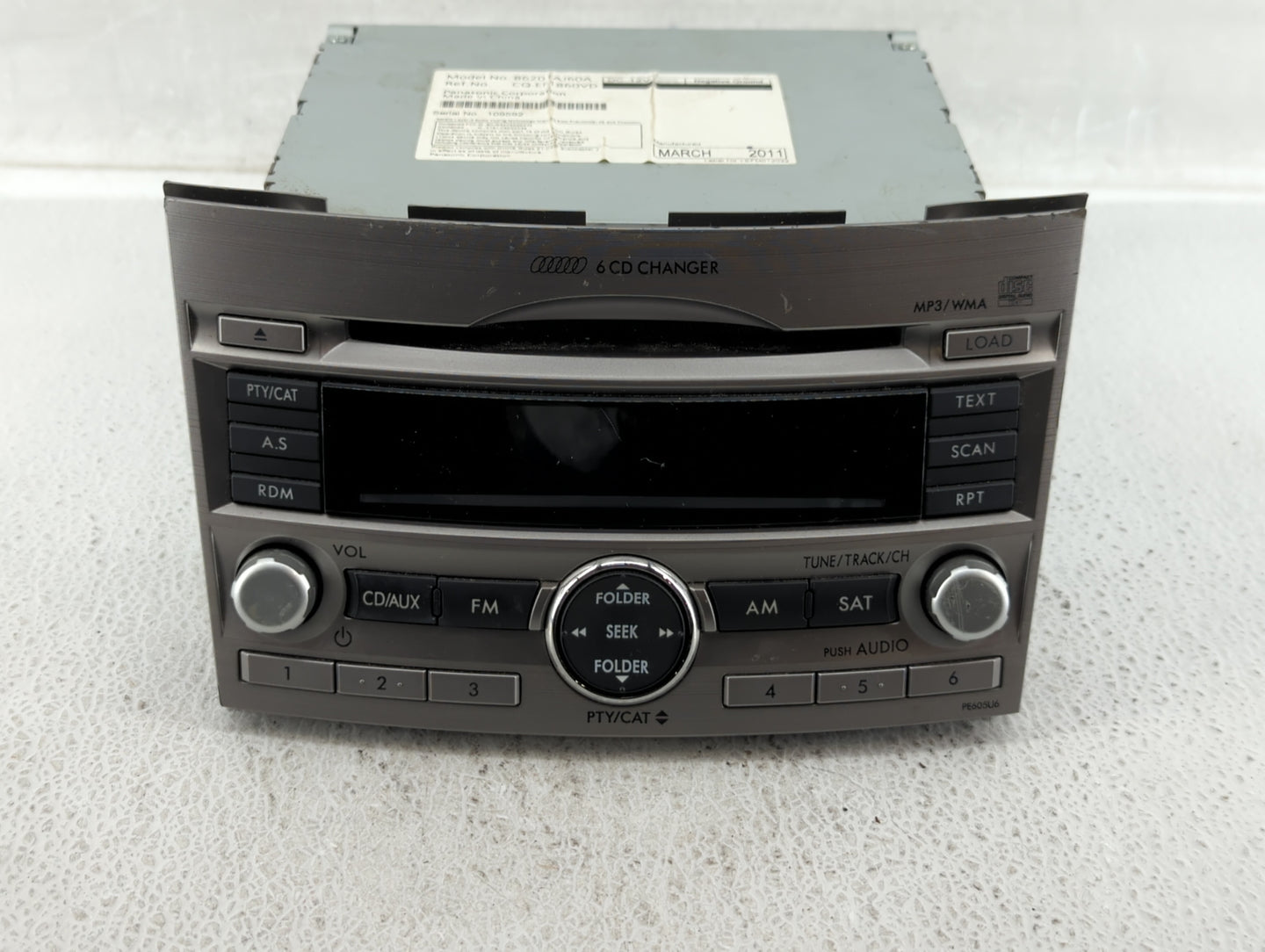 2010-2012 Subaru Legacy Am Fm Cd Player Radio Receiver - Oemusedautoparts1.com