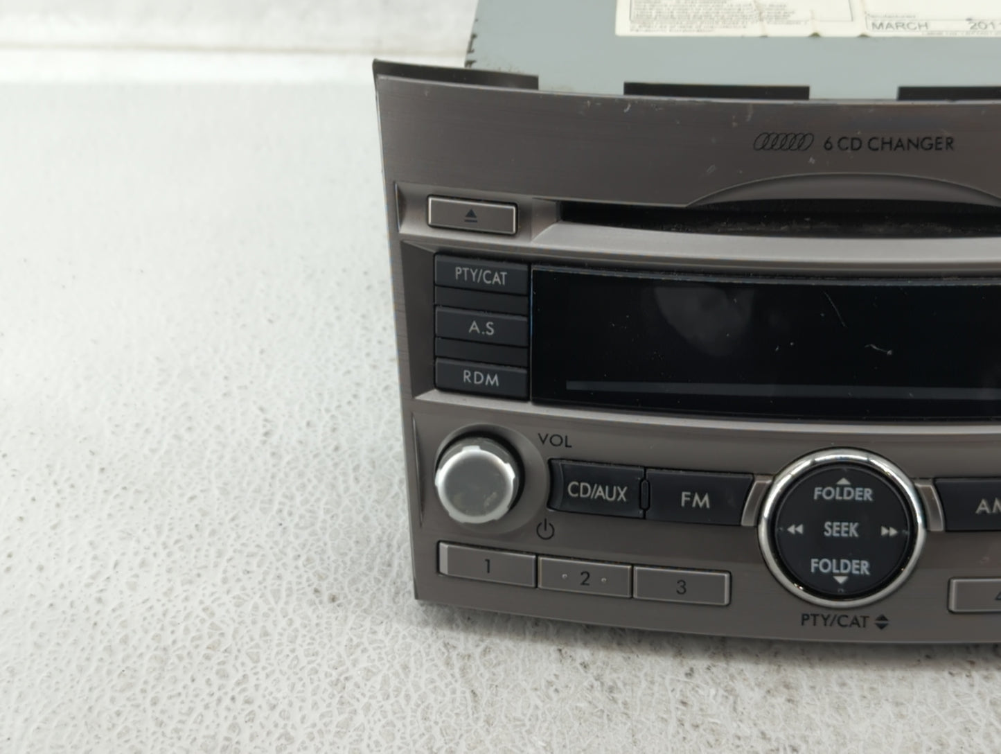 2010-2012 Subaru Legacy Am Fm Cd Player Radio Receiver - Oemusedautoparts1.com