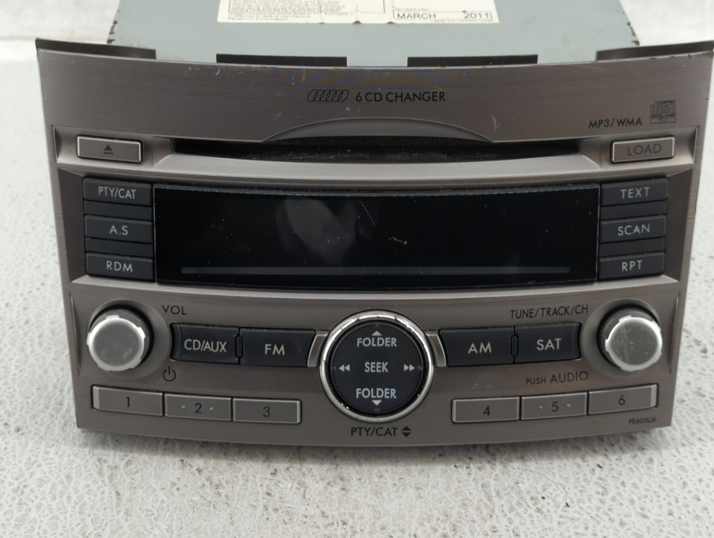 2010-2012 Subaru Legacy Am Fm Cd Player Radio Receiver - Oemusedautoparts1.com