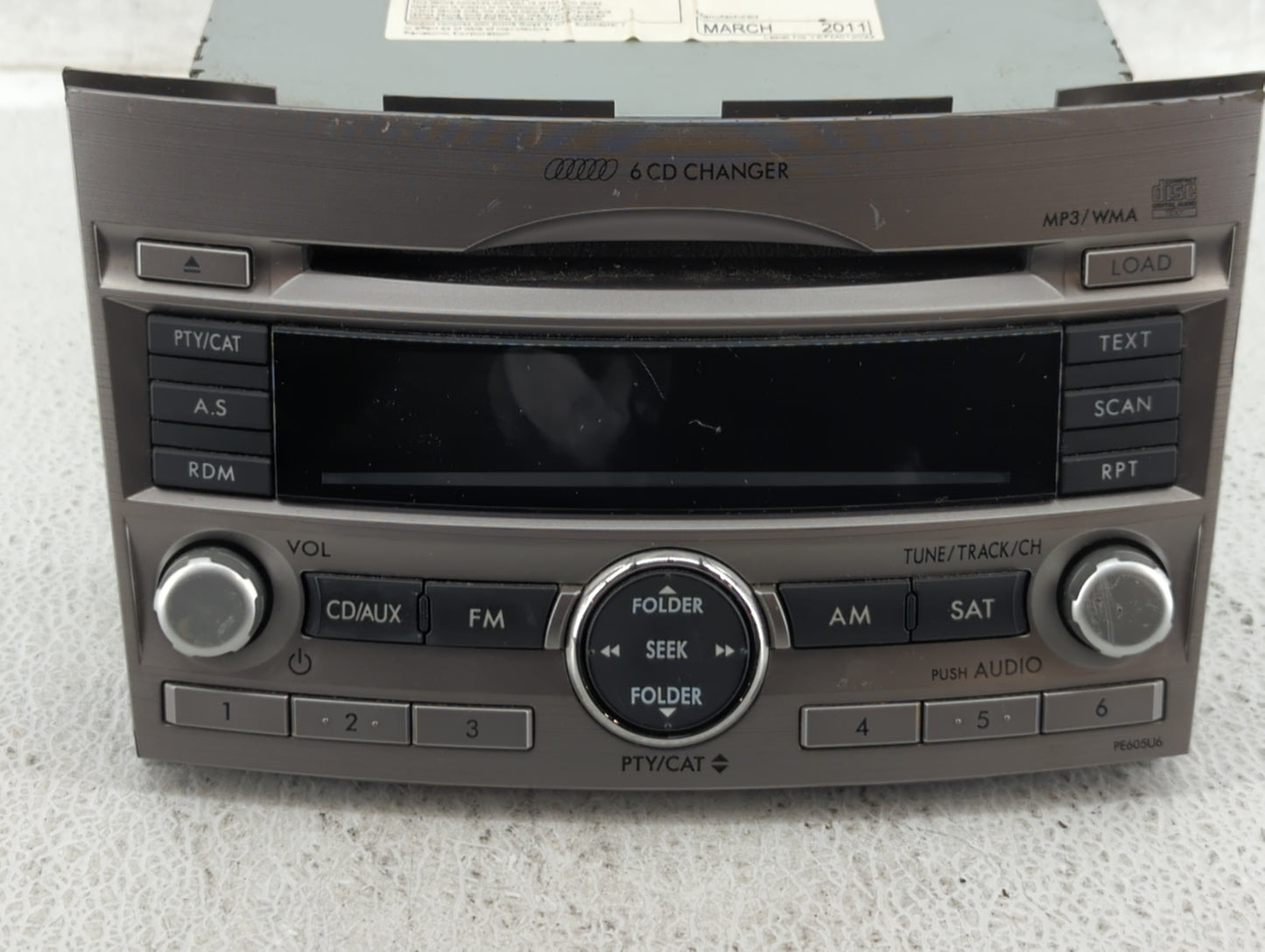 2010-2012 Subaru Legacy Am Fm Cd Player Radio Receiver - Oemusedautoparts1.com