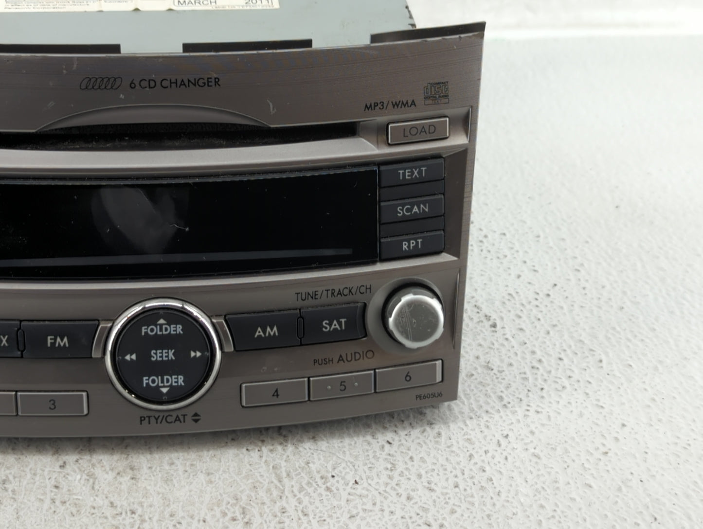 2010-2012 Subaru Legacy Am Fm Cd Player Radio Receiver - Oemusedautoparts1.com