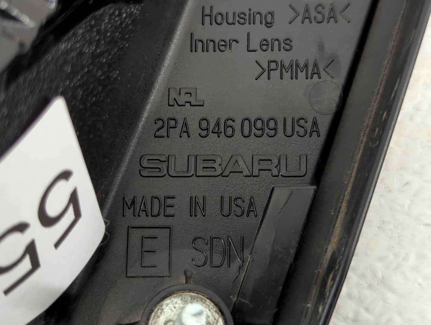 2010-2014 Subaru Legacy Tail Light Assembly Driver Left OEM P/N:2PA 946 099 Fits Fits 2010 2011 2012 2013 2014 OEM Used Auto