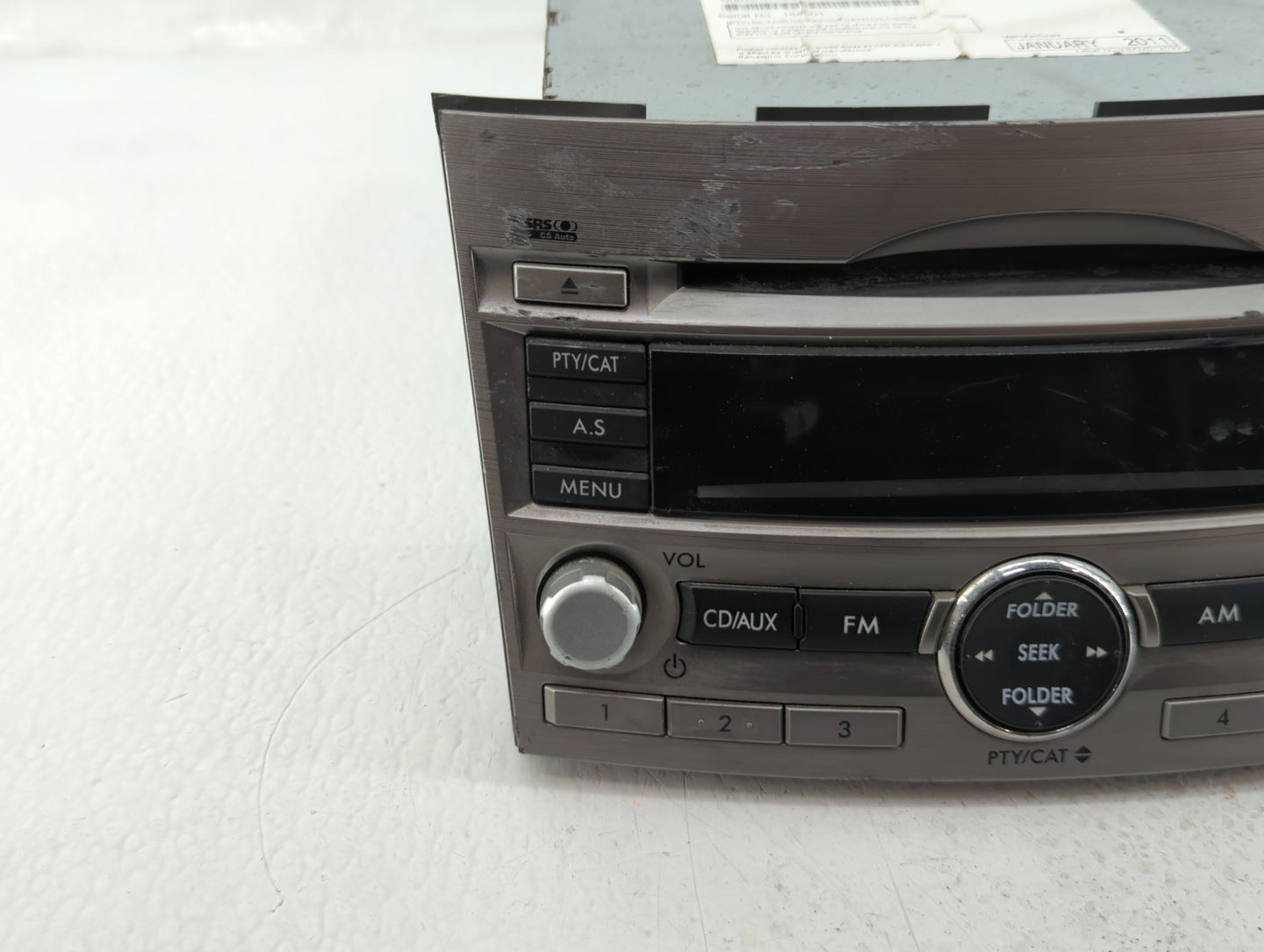 2010-2012 Subaru Legacy Radio AM FM Cd Player Receiver Replacement P/N:86201AJ64A Fits Fits 2010 2011 2012 OEM Used Auto Par