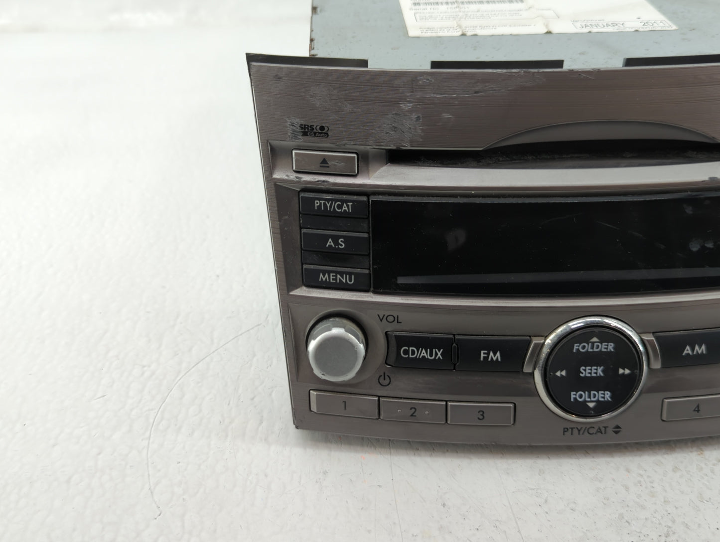 2010-2012 Subaru Legacy Radio AM FM Cd Player Receiver Replacement P/N:86201AJ64A Fits Fits 2010 2011 2012 OEM Used Auto Par