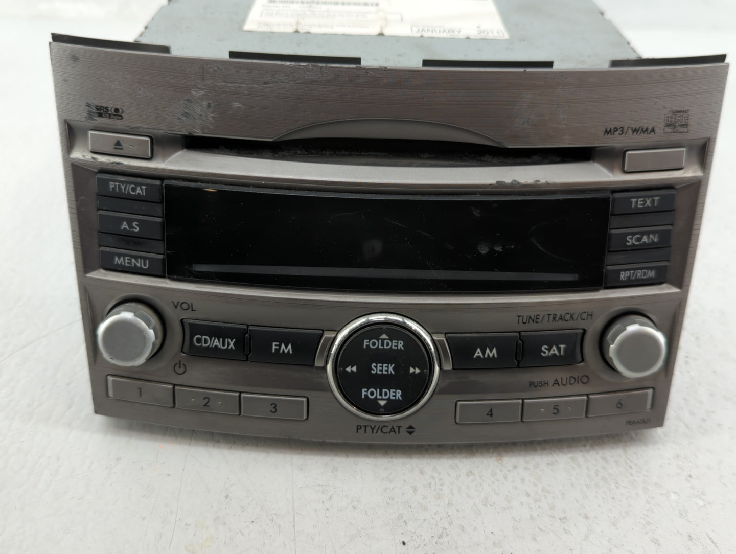 2010-2012 Subaru Legacy Radio AM FM Cd Player Receiver Replacement P/N:86201AJ64A Fits Fits 2010 2011 2012 OEM Used Auto Par