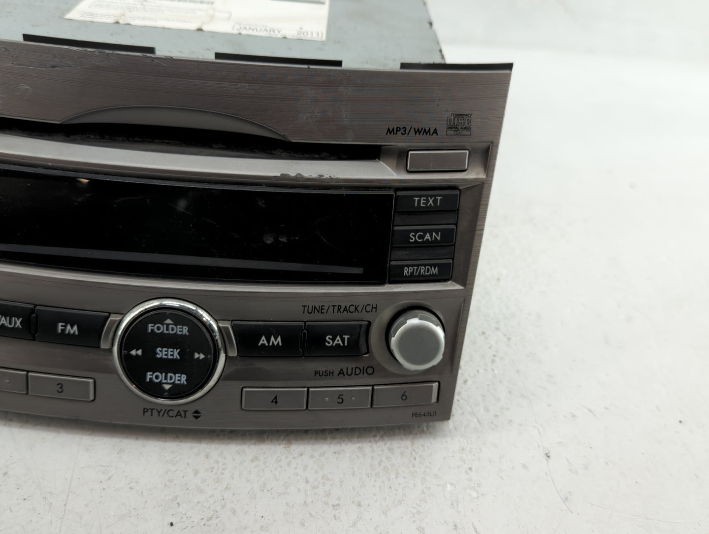 2010-2012 Subaru Legacy Radio AM FM Cd Player Receiver Replacement P/N:86201AJ64A Fits Fits 2010 2011 2012 OEM Used Auto Par