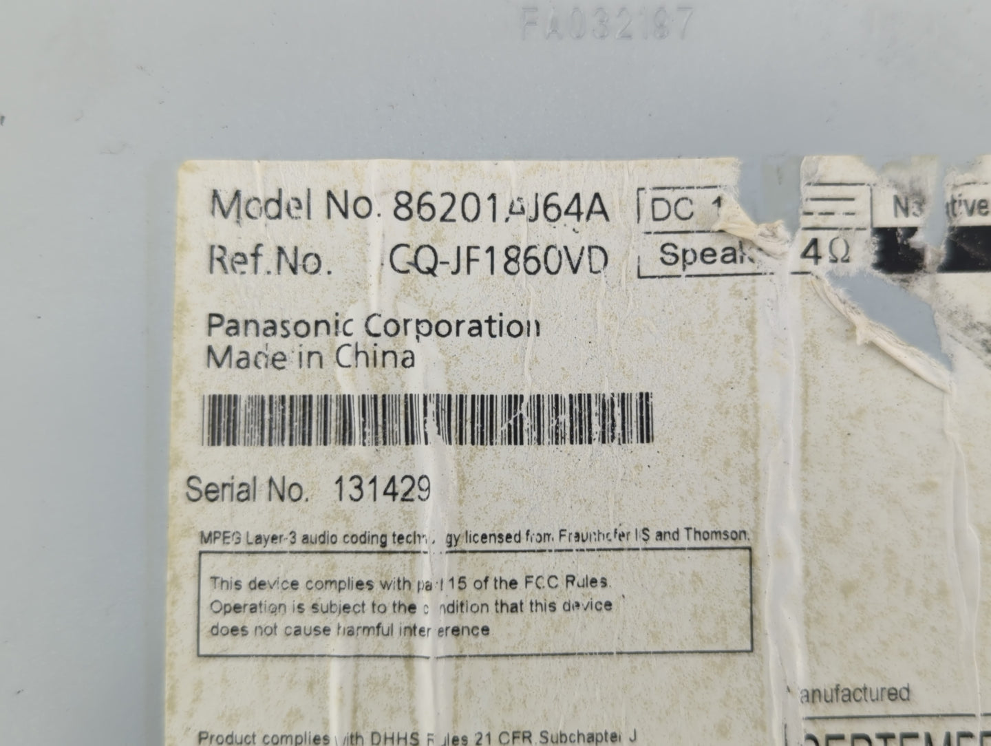 2010-2012 Subaru Legacy Am Fm Cd Player Radio Receiver - Oemusedautoparts1.com
