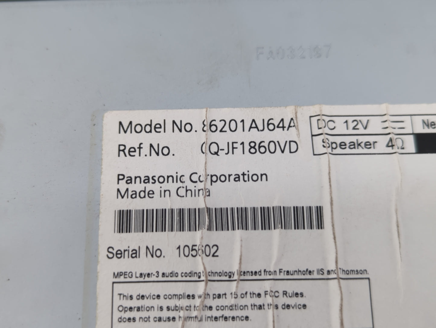 2010-2012 Subaru Legacy Am Fm Cd Player Radio Receiver - Oemusedautoparts1.com