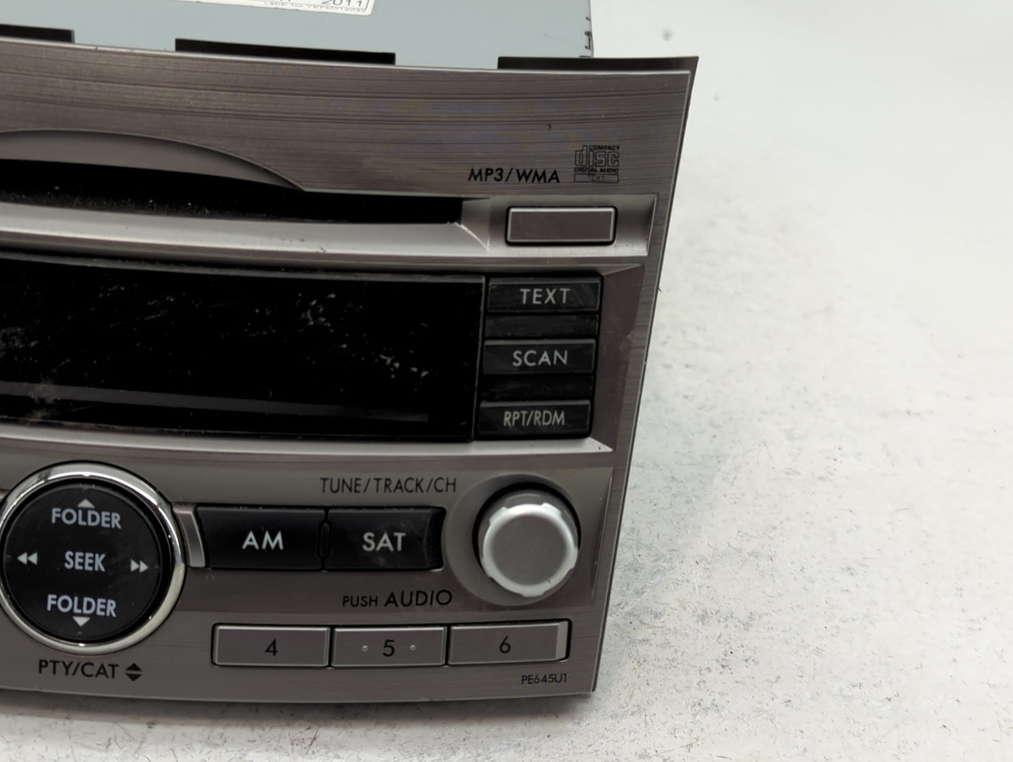 2010-2012 Subaru Legacy Radio AM FM Cd Player Receiver Replacement P/N:86201AJ64A Fits Fits 2010 2011 2012 OEM Used Auto Par