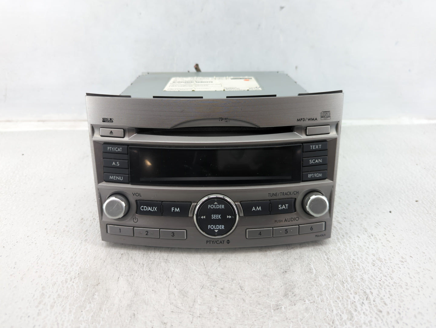 2010-2012 Subaru Legacy Radio AM FM Cd Player Receiver Replacement P/N:86201AJ64A Fits Fits 2010 2011 2012 OEM Used Auto Par