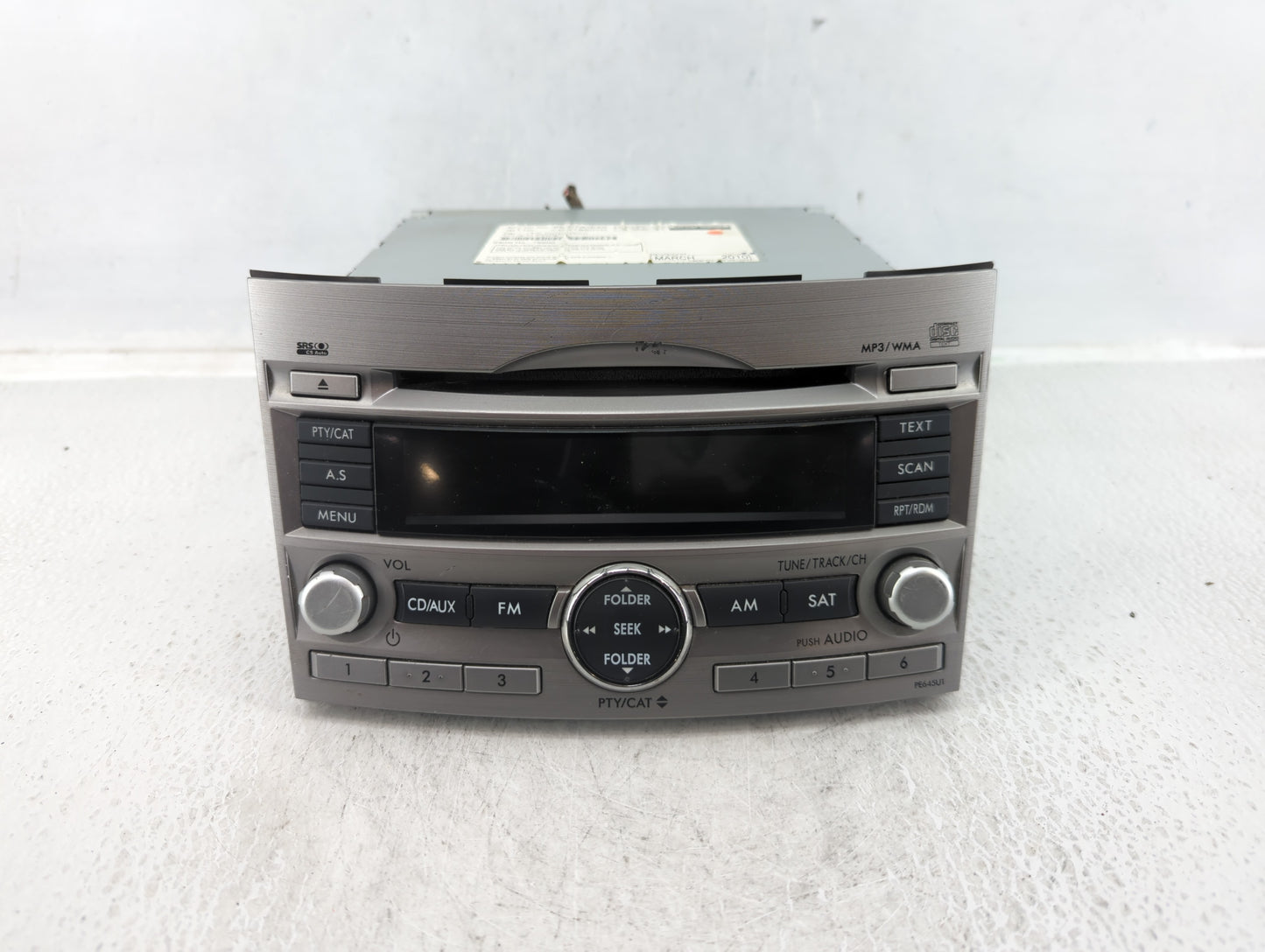 2010-2012 Subaru Legacy Radio AM FM Cd Player Receiver Replacement P/N:86201AJ64A Fits Fits 2010 2011 2012 OEM Used Auto Par