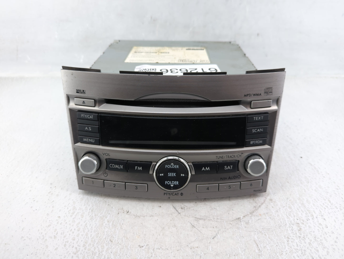 2010-2012 Subaru Legacy Radio AM FM Cd Player Receiver Replacement P/N:86201AJ64A Fits Fits 2010 2011 2012 OEM Used Auto Par